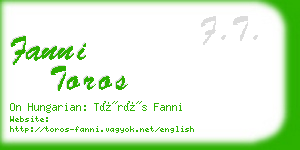 fanni toros business card